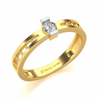 Wondrous Solitaire Silver Ring - Yellow Gold - Image 1