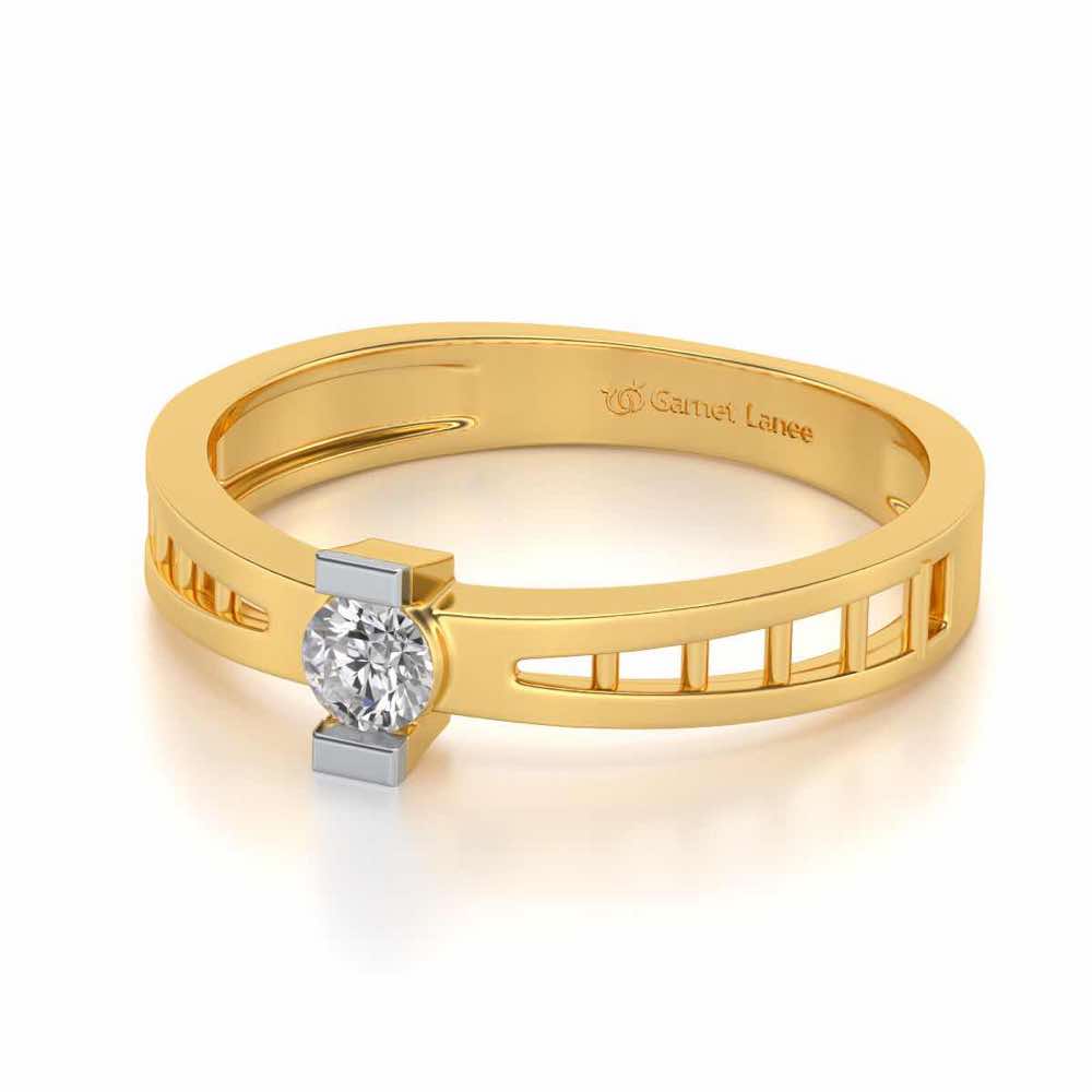 Wondrous Solitaire Silver Ring - Yellow Gold - Image 2