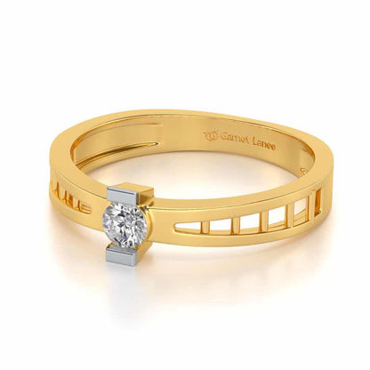 Wondrous Solitaire Silver Ring - Yellow Gold - Image 2