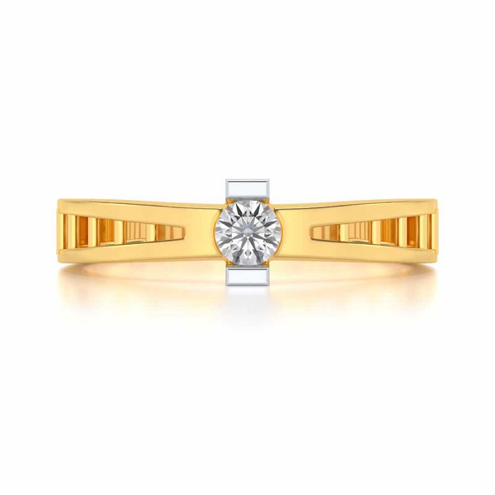 Wondrous Solitaire Silver Ring - Yellow Gold - Image 4