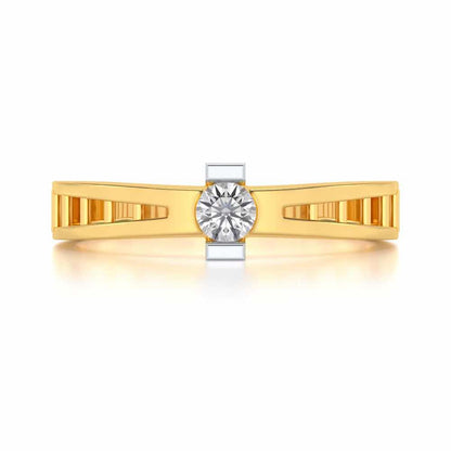 Wondrous Solitaire Silver Ring - Yellow Gold - Image 4