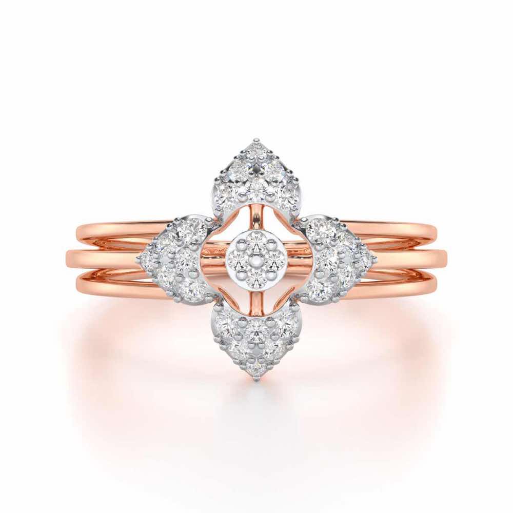 Wow Charm Silver Ring - Rose Gold - Image 4