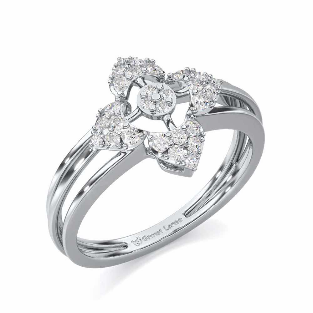 Wow Charm Silver Ring - White Gold - Image 1