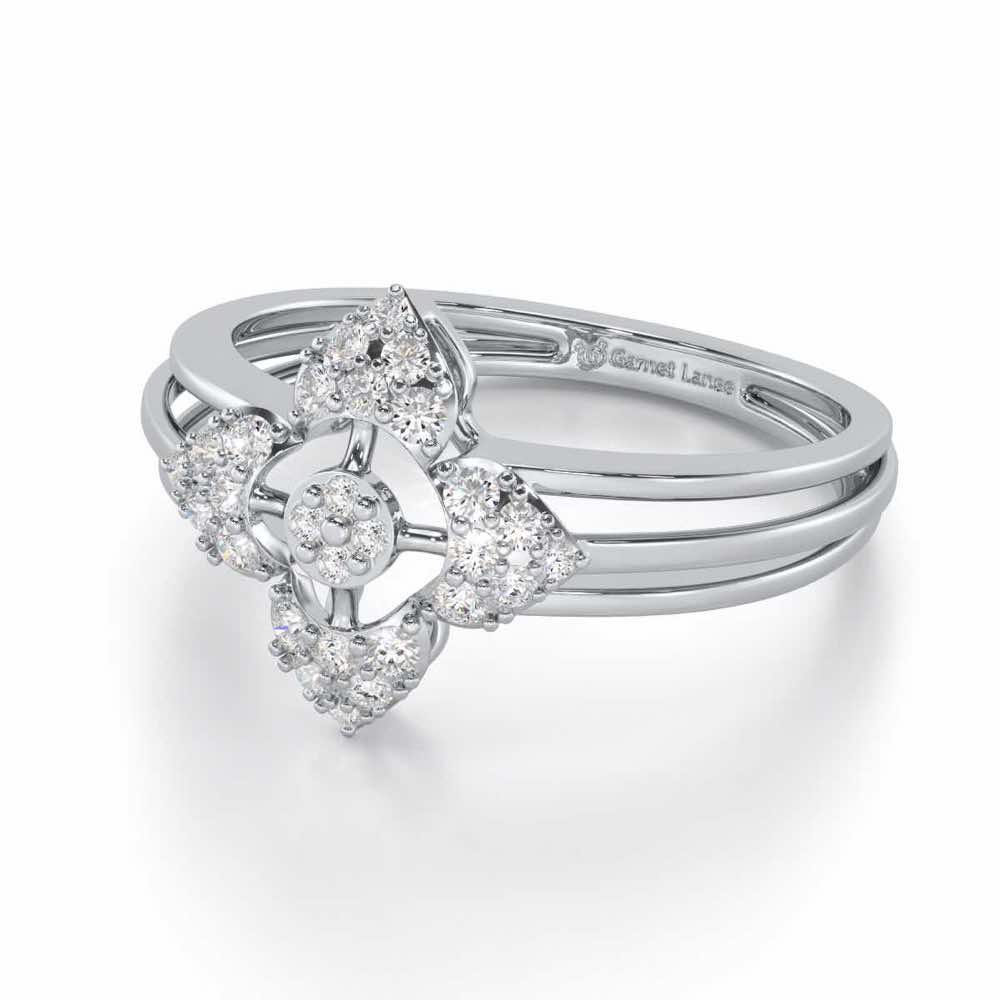Wow Charm Silver Ring - White Gold - Image 2