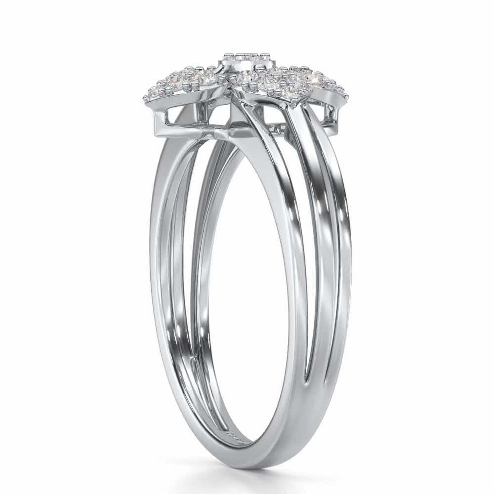 Wow Charm Silver Ring - White Gold - Image 3