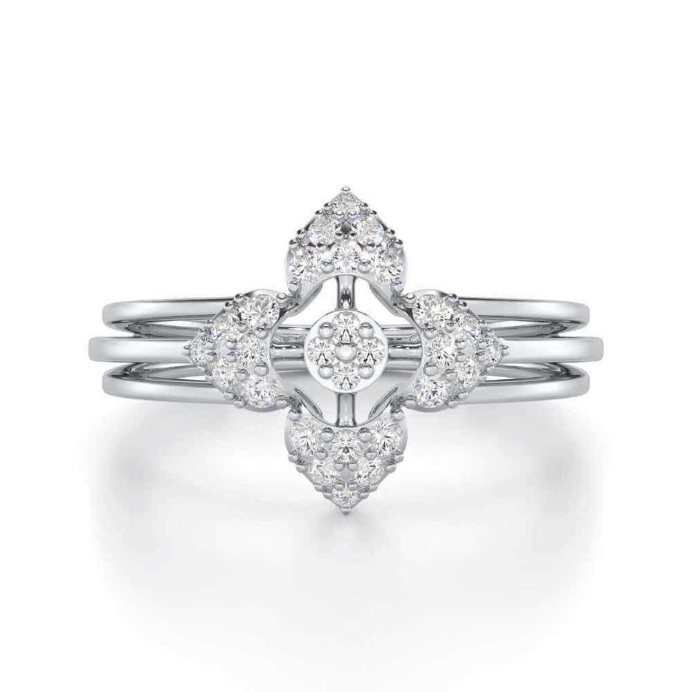 Wow Charm Silver Ring - White Gold - Image 4