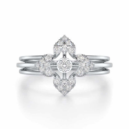 Wow Charm Silver Ring - White Gold - Image 4