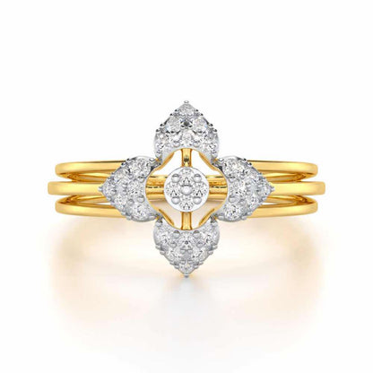 Wow Charm Silver Ring - Yellow Gold - Image 4