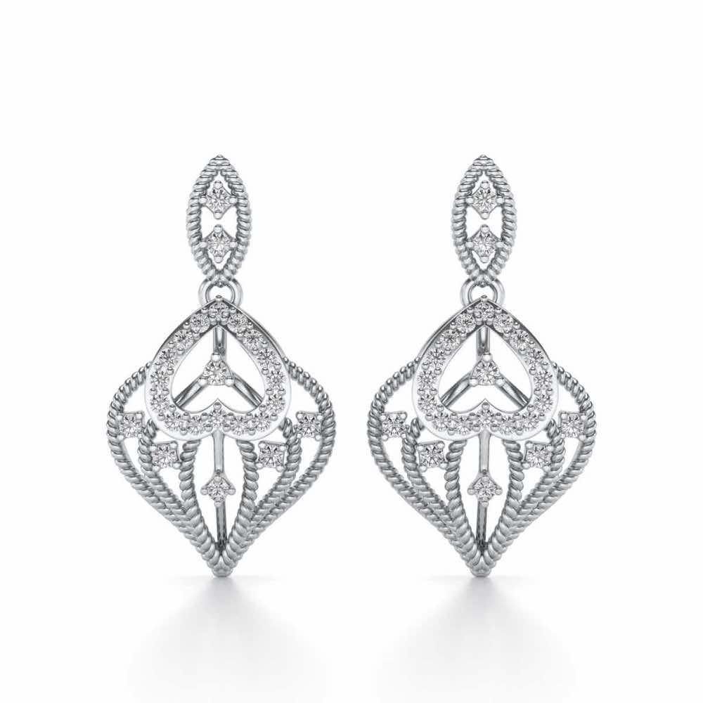 Wow-Factor Drops Earrings - White Gold - Image 1