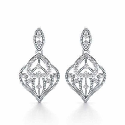 Wow-Factor Drops Earrings - White Gold - Image 1