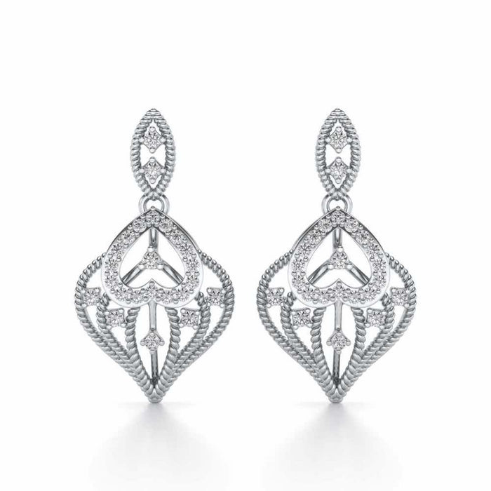 Wow-Factor Drops Earrings - White Gold - Image 1