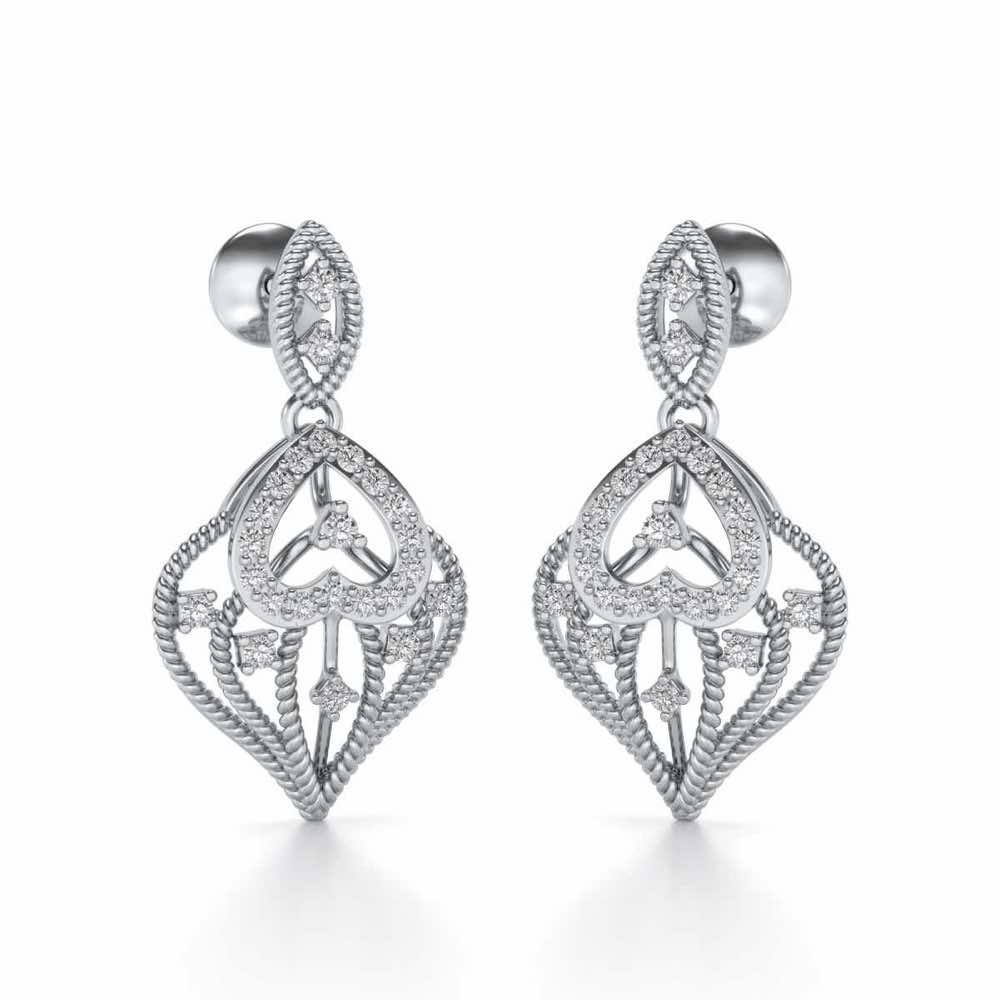 Wow-Factor Drops Earrings - White Gold - Image 2