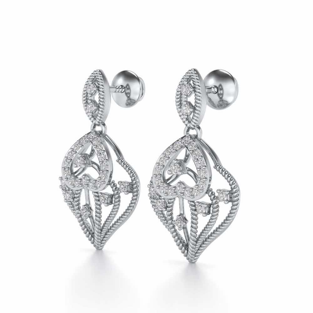 Wow-Factor Drops Earrings - White Gold - Image 3