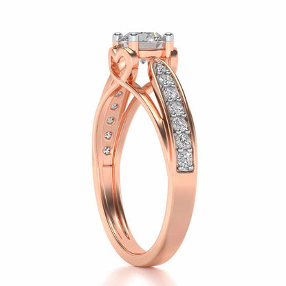 Wow Solitaire Silver Ring - Rose Gold - Image 3