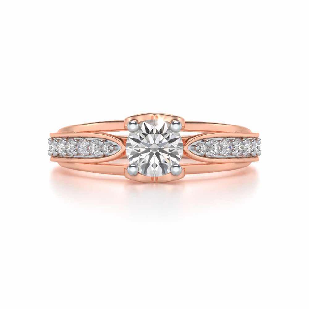 Wow Solitaire Silver Ring - Rose Gold - Image 4