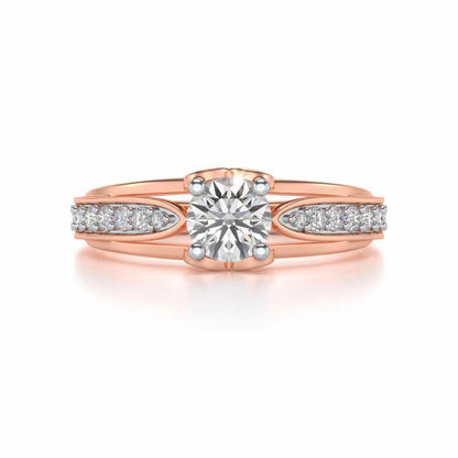 Wow Solitaire Silver Ring - Rose Gold - Image 4