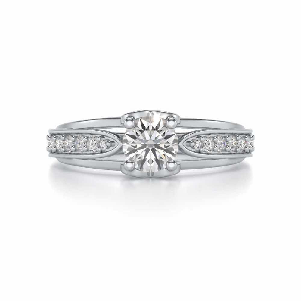 Wow Solitaire Silver Ring - White Gold - Image 4