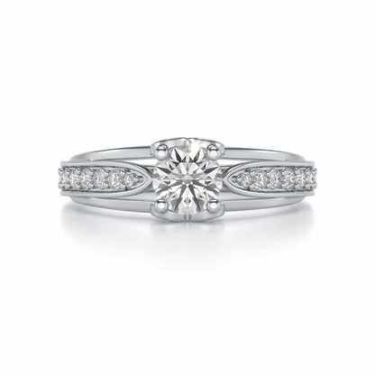 Wow Solitaire Silver Ring - White Gold - Image 4