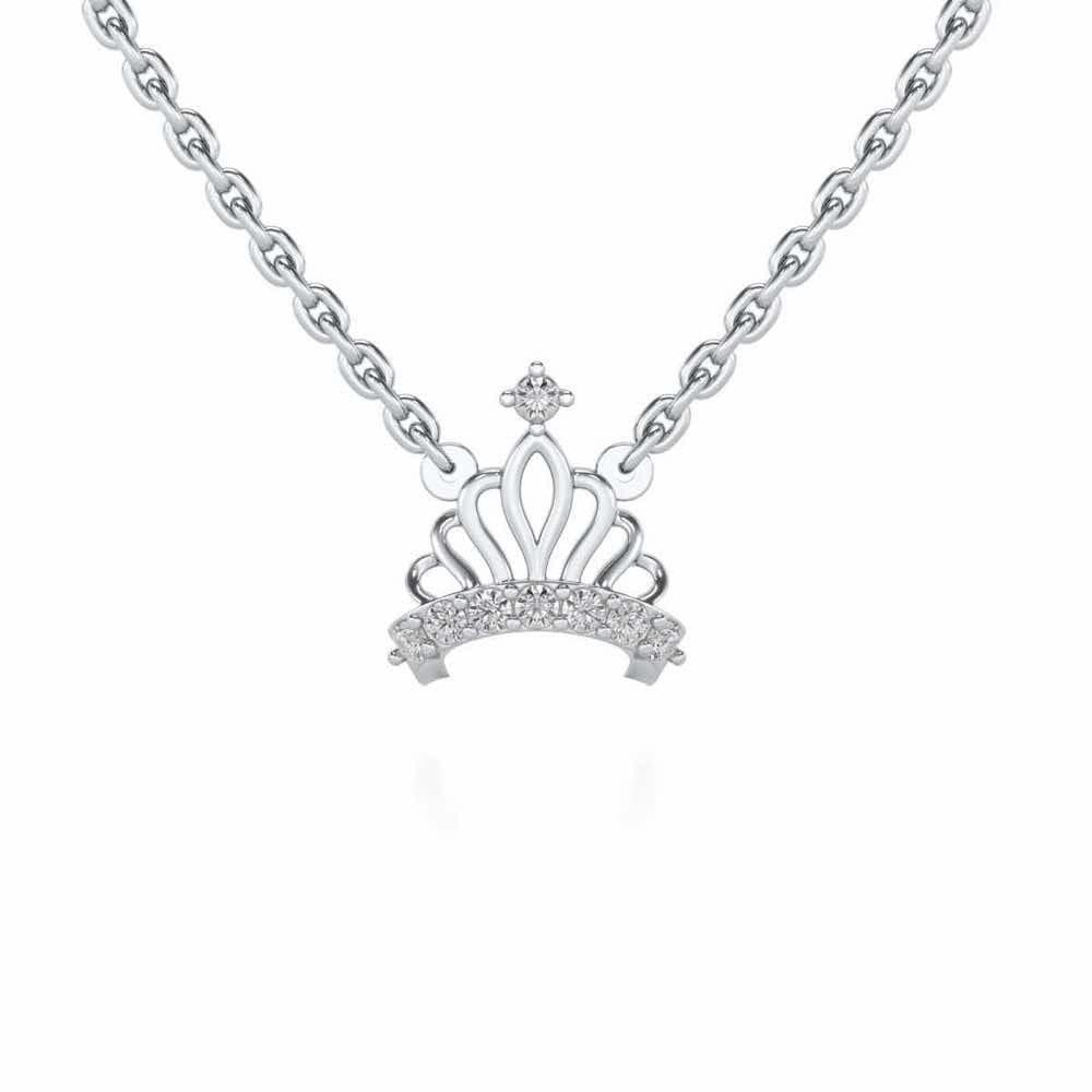 Wow Tiara Silver Pendant - White Gold - Image 1