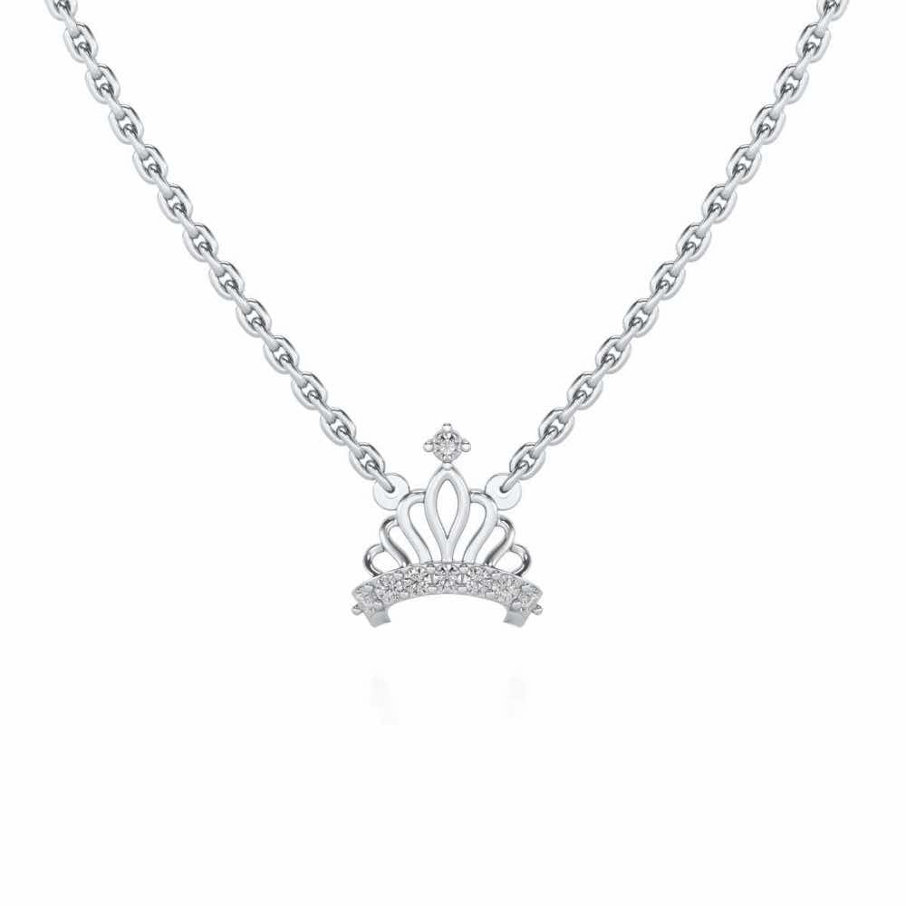 Wow Tiara Silver Pendant - White Gold - Image 2