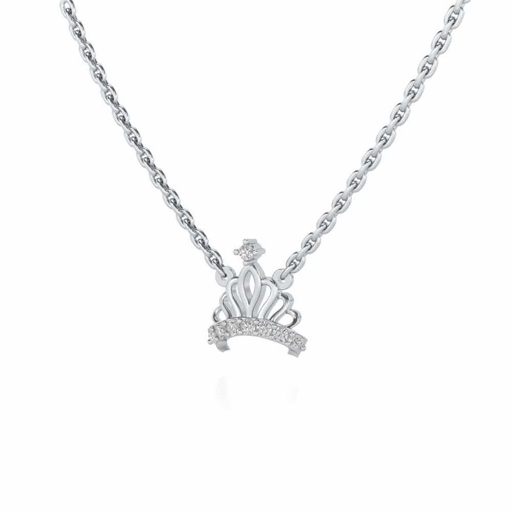 Wow Tiara Silver Pendant - White Gold - Image 3