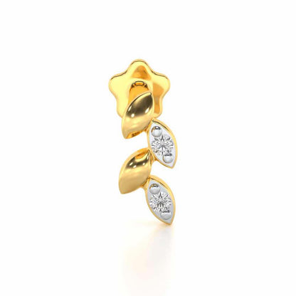 Wow Vein Silver Nosepin - Yellow Gold - Image 1