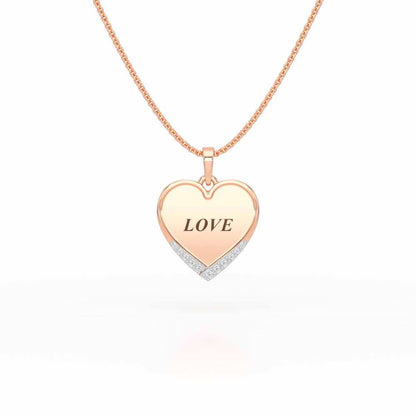 Written On Heart Silver Pendant - Rose Gold - Image 1
