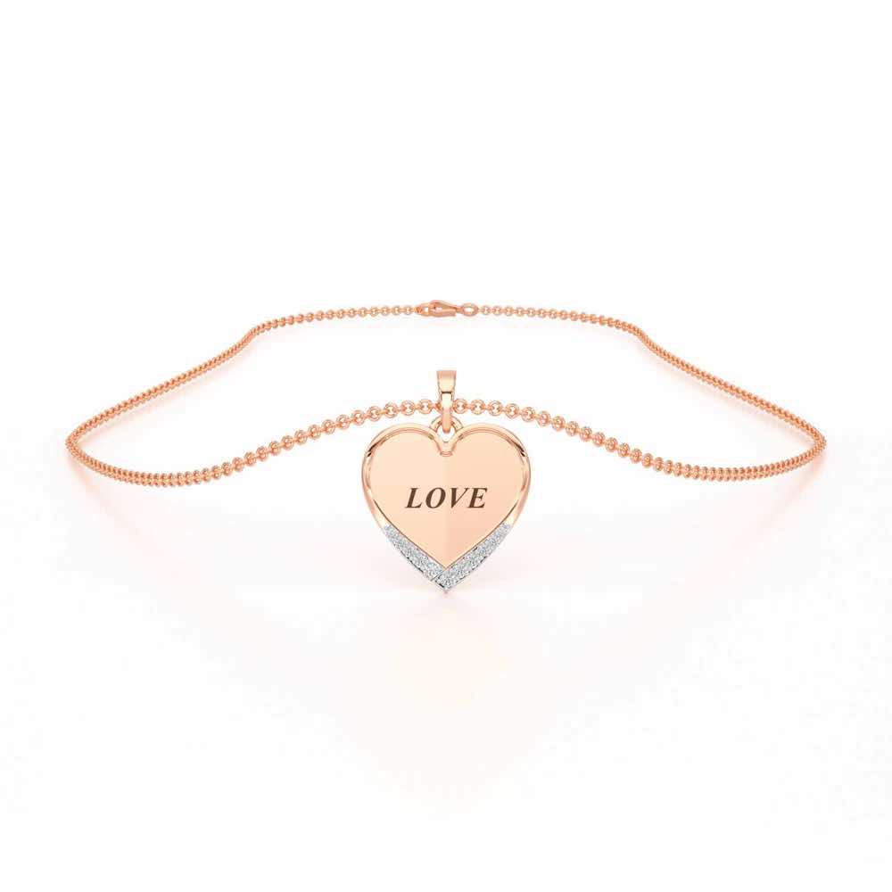 Written On Heart Silver Pendant - Rose Gold - Image 3