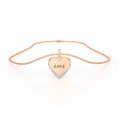 Written On Heart Silver Pendant - Rose Gold - Image 3