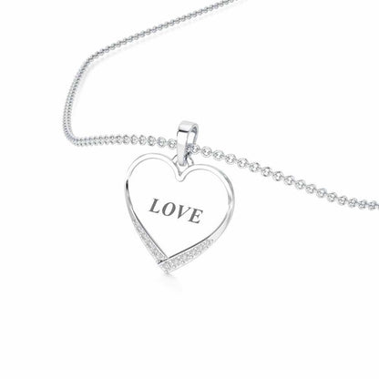 Written On Heart Silver Pendant - White Gold - Image 2