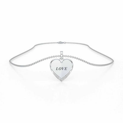 Written On Heart Silver Pendant - White Gold - Image 3