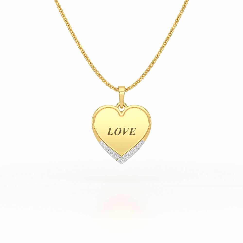 Written On Heart Silver Pendant - Yellow Gold - Image 1
