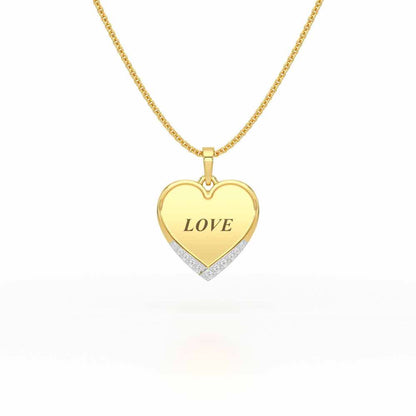 Written On Heart Silver Pendant - Yellow Gold - Image 1