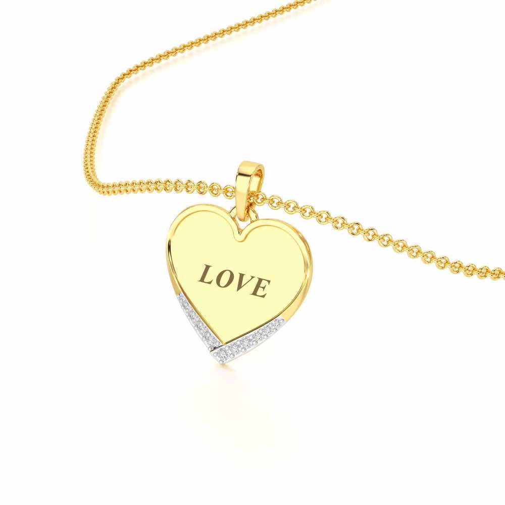 Written On Heart Silver Pendant - Yellow Gold - Image 2
