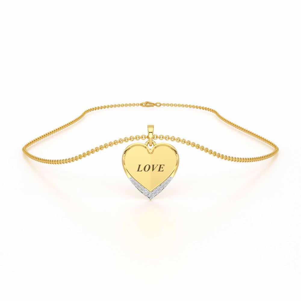 Written On Heart Silver Pendant - Yellow Gold - Image 3
