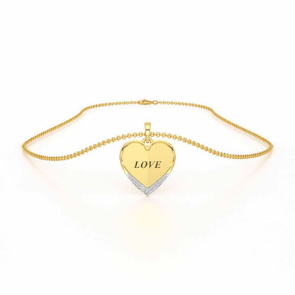 Written On Heart Silver Pendant - Yellow Gold - Image 3