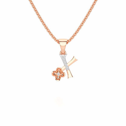 X-Glint Silver Pendant - Rose Gold - Image 1