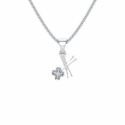 X-Glint Silver Pendant - White Gold - Image 1