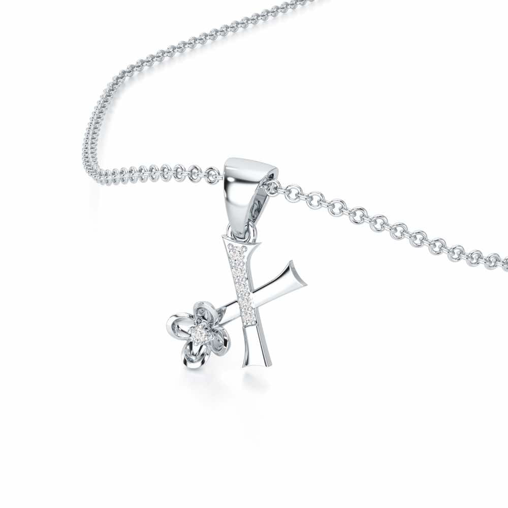 X-Glint Silver Pendant - White Gold - Image 2