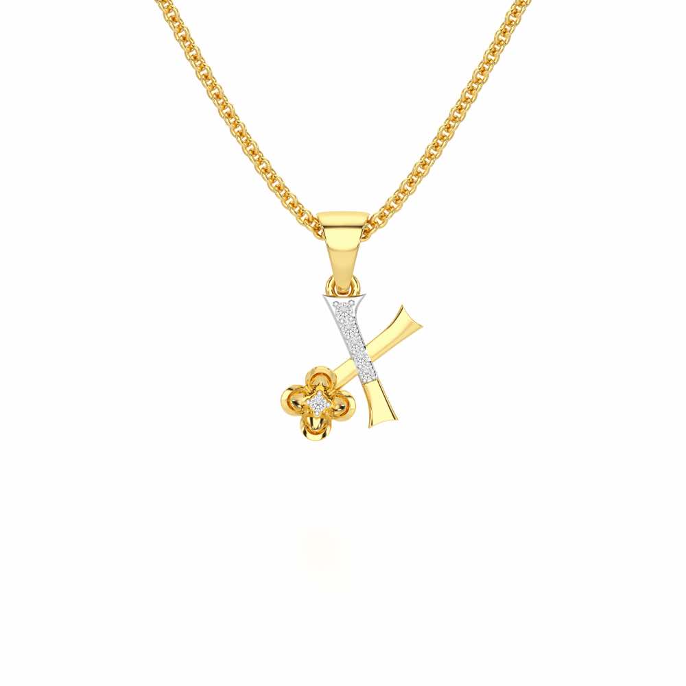 X-Glint Silver Pendant - Yellow Gold - Image 1