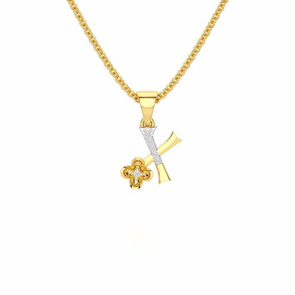 X-Glint Silver Pendant - Yellow Gold - Image 1