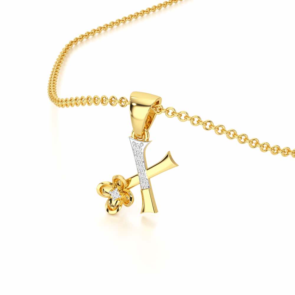 X-Glint Silver Pendant - Yellow Gold - Image 2