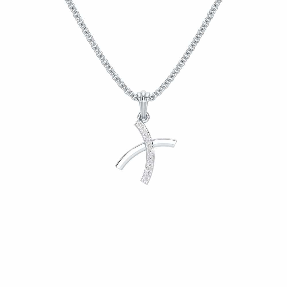 X-Luke Silver Pendant - White Gold - Image 1