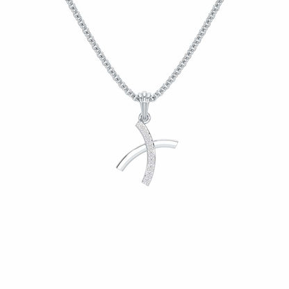 X-Luke Silver Pendant - White Gold - Image 1