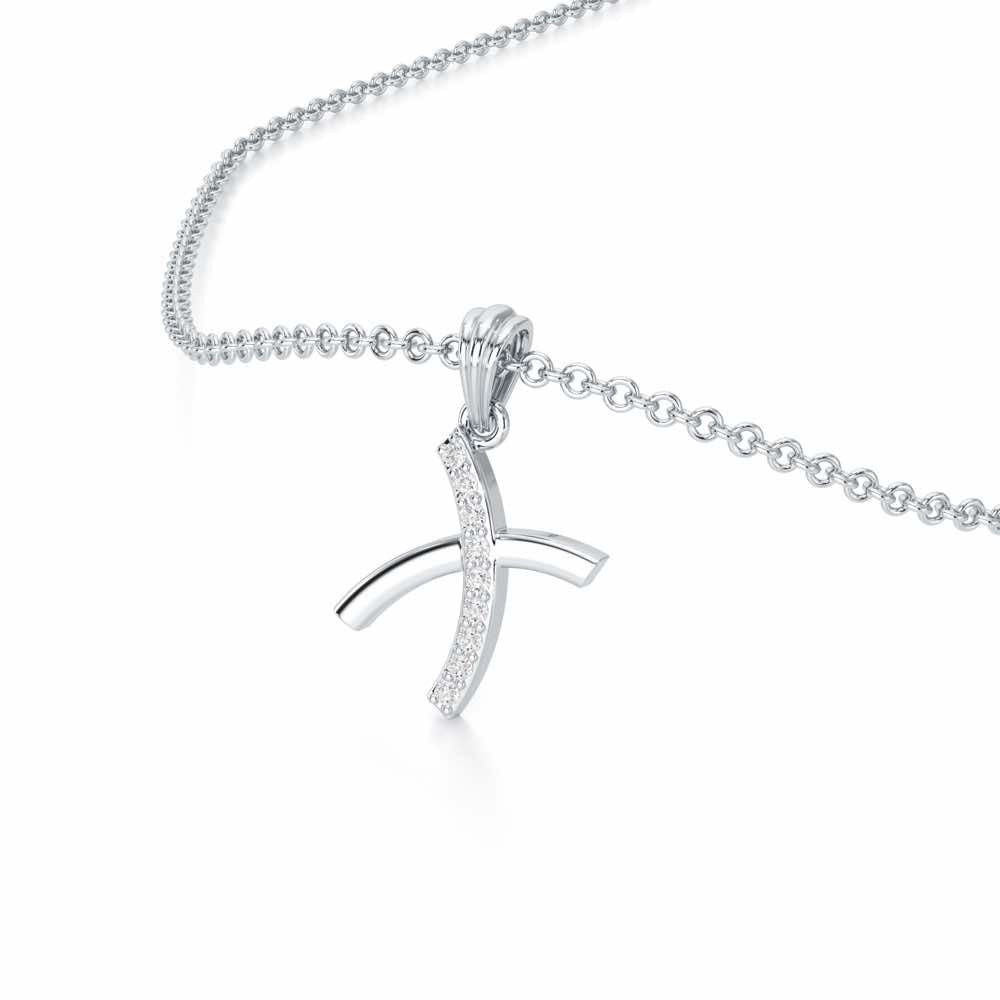 X-Luke Silver Pendant - White Gold - Image 2