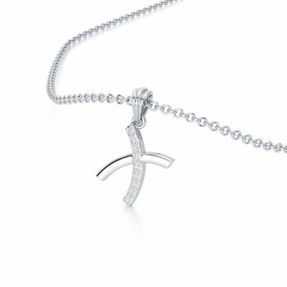 X-Luke Silver Pendant - White Gold - Image 2
