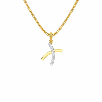 X-Luke Silver Pendant - Yellow Gold - Image 1