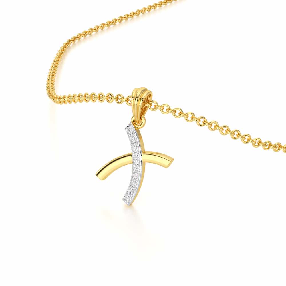 X-Luke Silver Pendant - Yellow Gold - Image 2