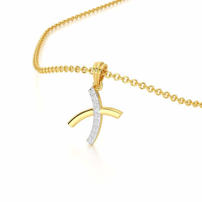 X-Luke Silver Pendant - Yellow Gold - Image 2