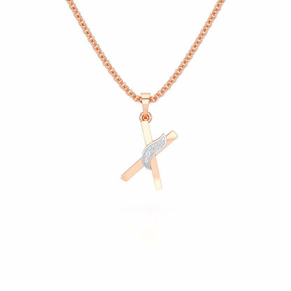 X-Spark Silver Pendant - Rose Gold - Image 1